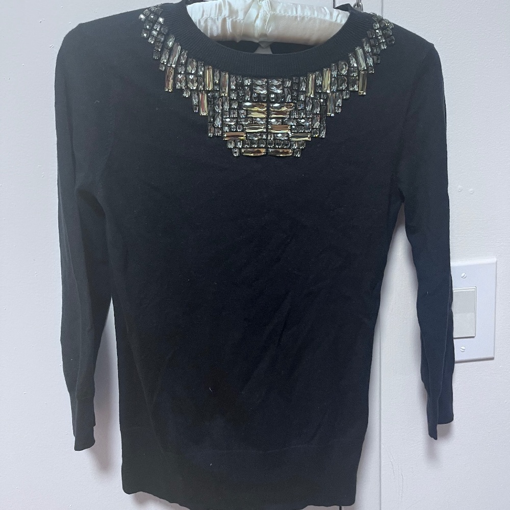 Ted Baker Gem Neckline Black Sweater
